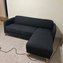 Black Three Seater Sofa 