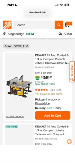 Dewalt job site table saw