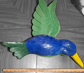 BIG Vintage Hand-Painted Ceramic Hummingbird Bird Decor – Colorful, Unique, 20x20 inches 7lbs