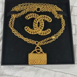 Chanel Vintage Rare Brooch Necklace Pendant AUTHENTIC 