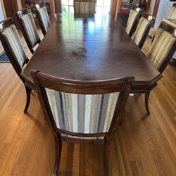 Wood Dining Table with 10 Chairs