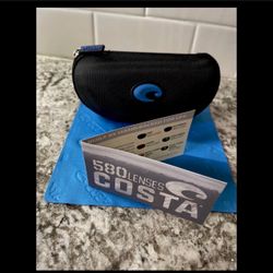 Costa polarized Sunglasses - Matte Black Frame w/Blue Lens New😎
