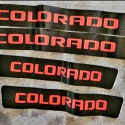 For Chevy/Chevrolet Colorado Door Sill Protector 4D Carbon Fiber Sticker
