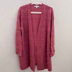 Women’s Size 2X Madison Grey Pink Knit Cardigan