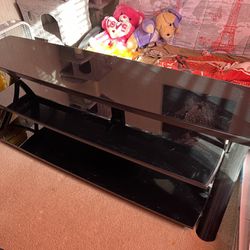 Glass Shelve Large Tv Table. Will Fit 75 Inch Tv
