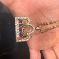 Brand New  Rope Chain With Iced Out Last Supper Pendant 