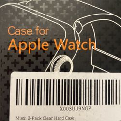 2 Pack Hard PC Case with Tempered Glass Screen Protector Compatible with Apple Watch