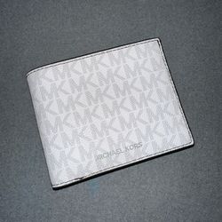 michael kors white logo wallet 