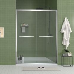 🔥Brand new in Box 🔥56 to 60 inch x70 inch Aluminum Frame Double Sliding Shower Door Bypass Bathroom Sliding 💰180$