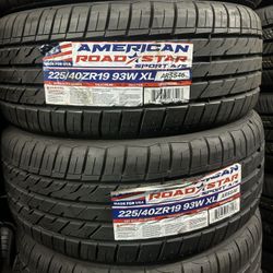 225/40/19 American 4 NEW TIRES Installed And Balanced 