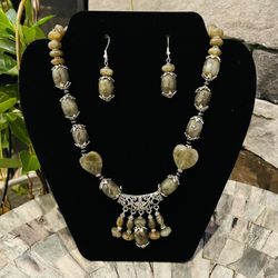 Moonstone Necklace And Earrings Set