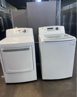 LG Top Load Washer + Electric Dryer Bundle — USED