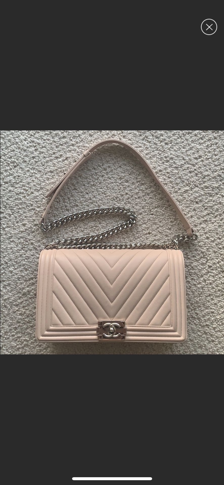 Chanel Quilted Chevron Light Pink Cross Body Bag (Medium)