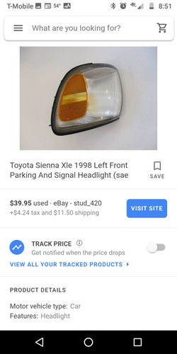 Toyota sienna Signal headlight
