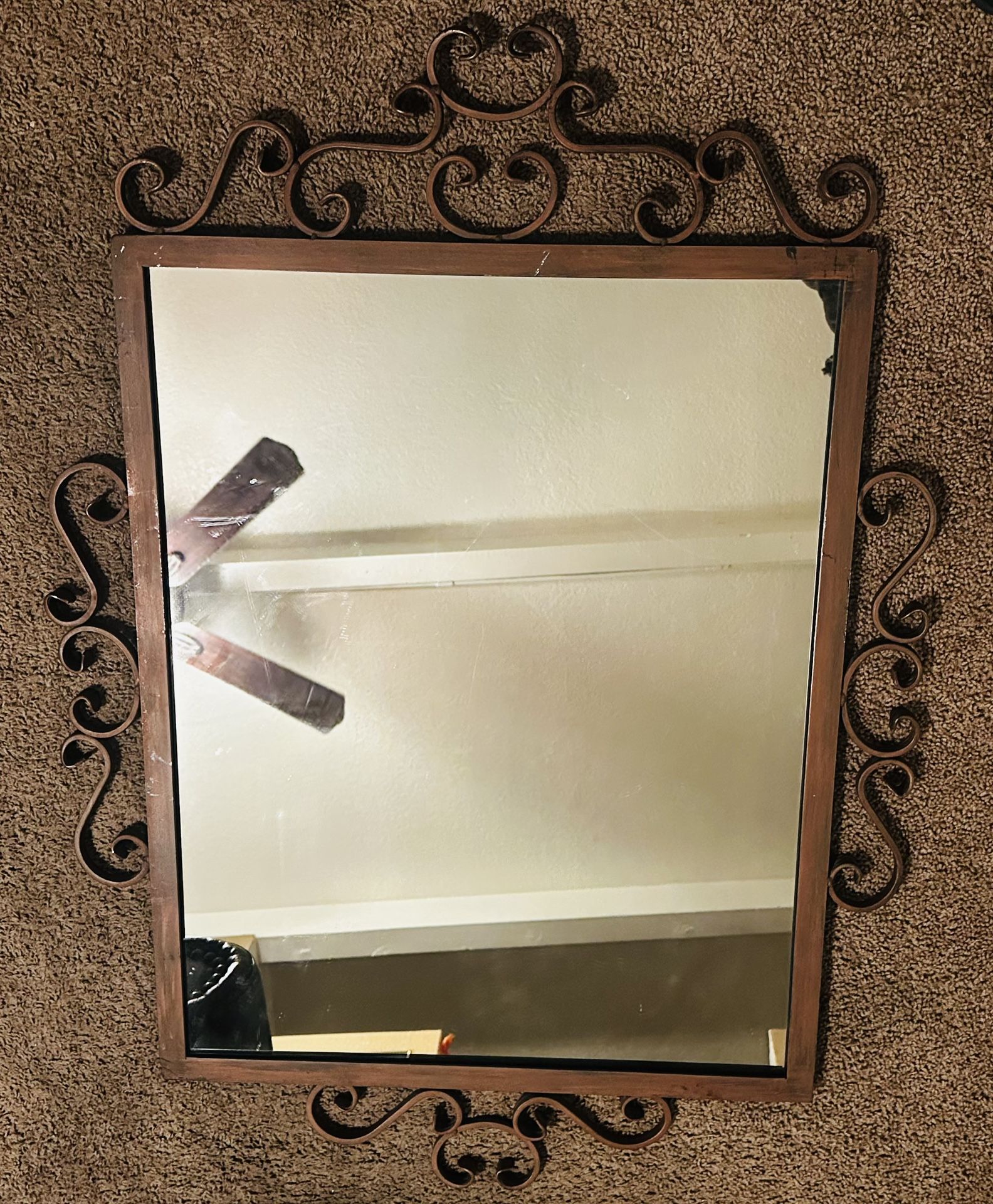 Brown Rustic Metal  Mirror