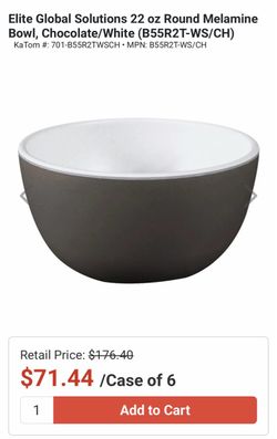 Elite Global Solutions 22 oz Melamine Bowl Chocolate/White