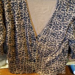 Torrid Plus Size 3x Leopard 3/4 Sleeve Cardigan