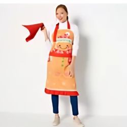 Gingerbread Holiday APRON with Towel $15