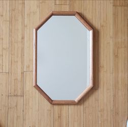 Mirror with Wood Frame, Tempered Glass