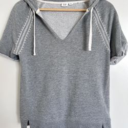 GAP Gray Short Sleeve Hoodie – Casual Lightweight Sweatshirt