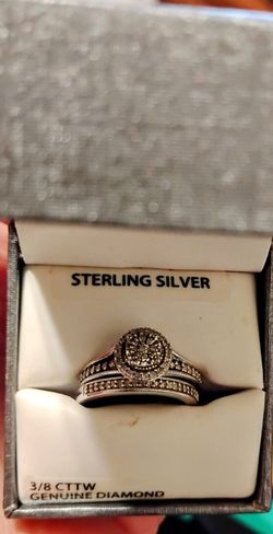 925 Silver Diamond ring Set