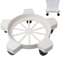New White Bucket Dolly w/ 5 Swivel Wheels 75 lbs Capacity