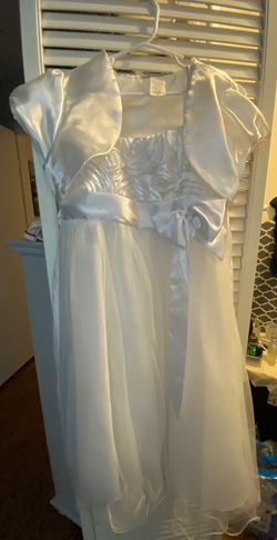 First Communion White Dress Size 10 With Crown 