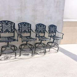 4 Barstools  Swivel Metal  Chairs  