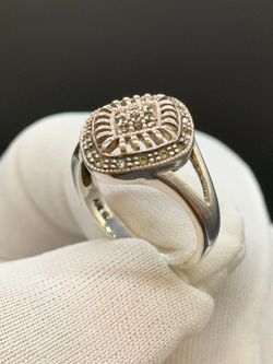 SILVER GREEN STONES RING #34448