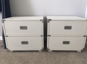 Campaign Style MidCentury Nightstands - Pair of 2