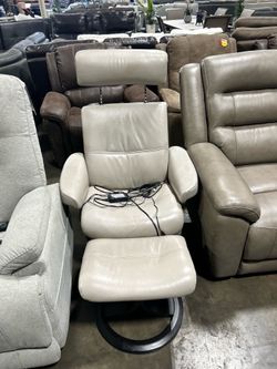 Oslo Leather Recliner & Ottoman from Costco