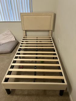 Twin bed frame and mattress