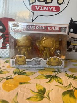 Funko Pop! Ric and Charlotte Flair 2 Pack Vinyl Figure WWF WWE Shop Exclusive