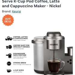 Keurig Cappuccino/latte Coffee machine MUST GO