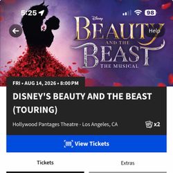 Disney's Beauty and the Beast Musical Tickets x2