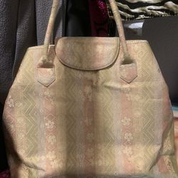 Floral Gold & Pink Handbag