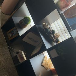 Cube Shelf & Glass Top Table