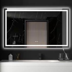 59x36 Frameless Backlit Led bathroom Mirror with Defogger
