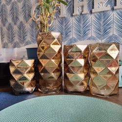 Mercury Glass Candle Holders 