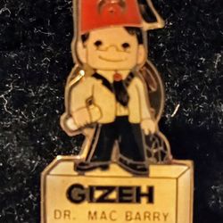 Shriners Gizeh Dr Mac Barry Potentate 1987 Lapel Pin Masonic Vintage Collectible 