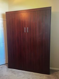 Queen size Murphy bed with mattress