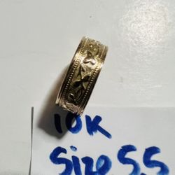 10K Solid Gold Wedding Ring Size 5.5