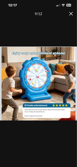 Inflatable Dart Board Water Games for Kids with 10 Balls, Swimming Pool Floats Toys for Yard, Beach, Indoor & Outdoor Play, Summer Party Birthday Gift