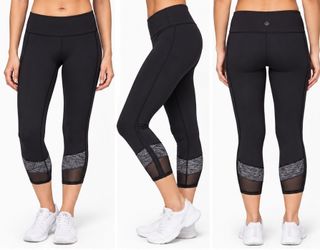 Lululemon If You’re Lucky Crop Leggings Black Gray Size 8