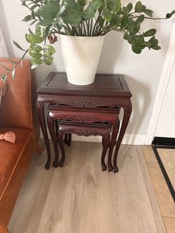 antique brown table sides