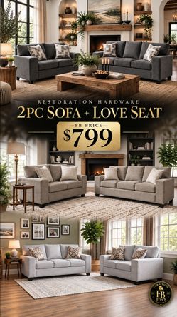 Restoration Hardware 2-Piece Sofa and Love Seat Set