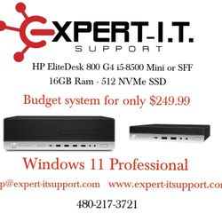 HP 800 G4 Budget Desktop Computer - Windows 11 - Small Form Or Mini