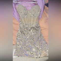 Silver graduation dress