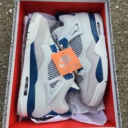 Early Brand New. Jordan 4 Military Blue. Size: 8, 8.5, 9, 9.5, 10, 10.5, 11, 11.5, 12, 13, 14, 15, 16 (Pick Up Only)