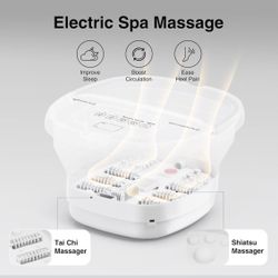Pedicure Foot Spa with Bubble and Heat,Collapsible Foot Soaking Tub with Remote Control,Pedicure Tools for Feet,Foot Bath Soak 